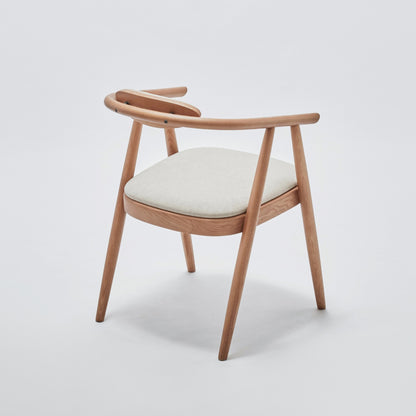 FLYNN CHAIR IN TAUPE ASH WOOD WITH UPHOLSTERED SEAT IN PROPOSITION APPROACH 08 PEARL