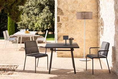 A600 DINING TABLE IN CHARCOAL - 90X90