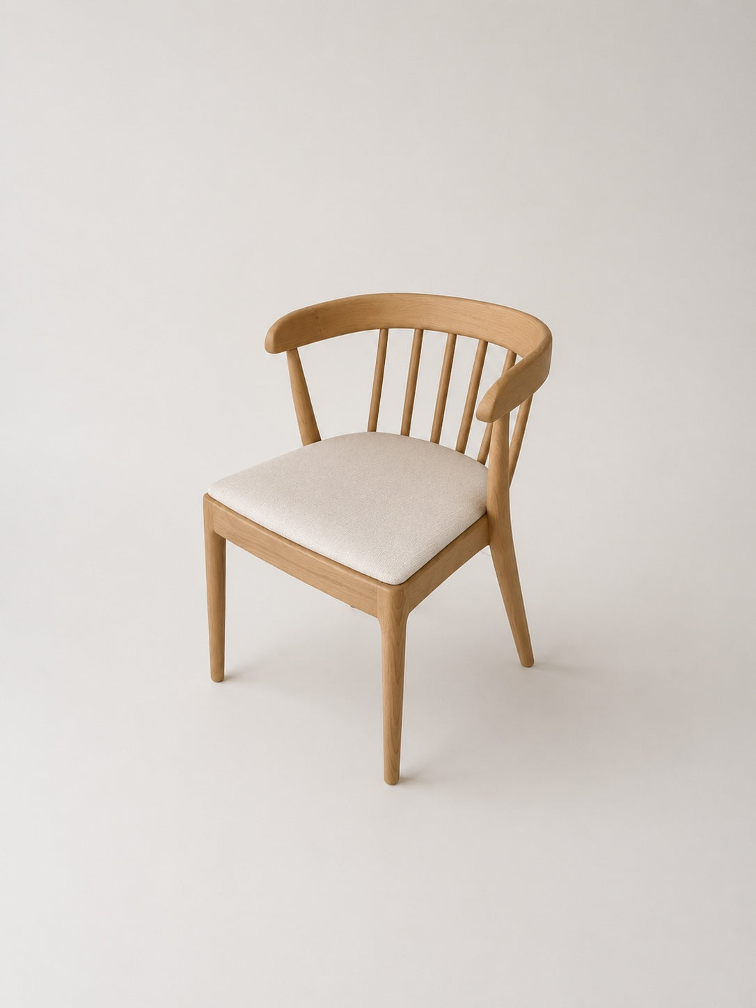 RIGA CHAIR IN TAUPE ASH WOOD - UPHOLSTERED SEAT PEARL 08)
