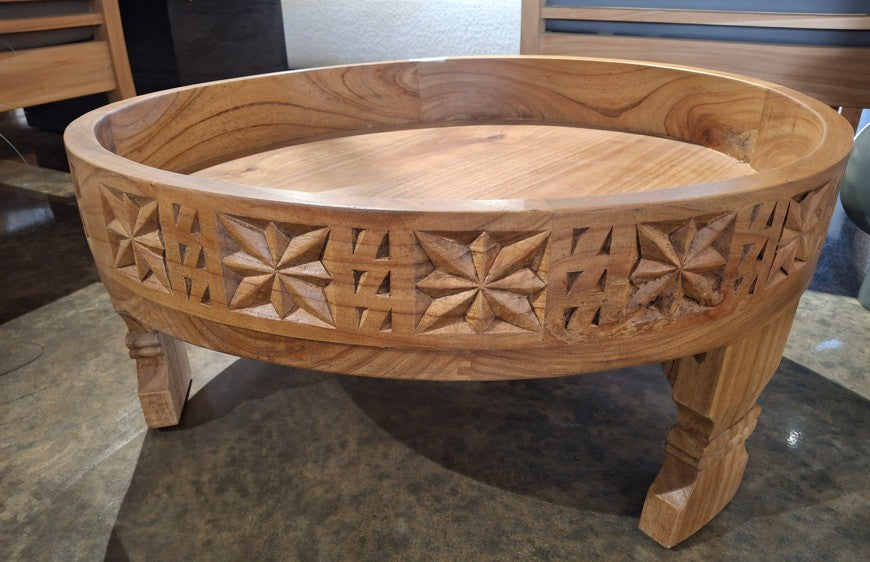 MANGO WOOD CARVED COFFEE TABLE