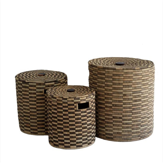 CLASSIC BROWN PATTERN BASKET M