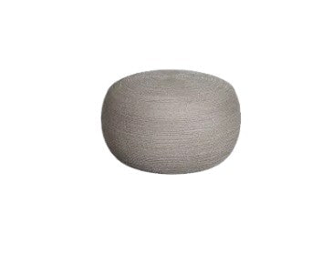 CIRCLE FOOTSTOOL LARGE, ROUND TAUPE SOFT ROPE
