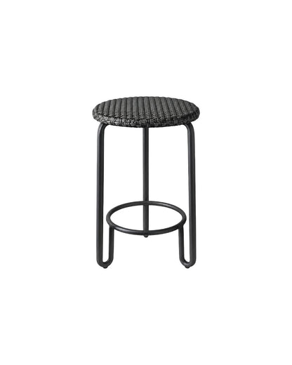HUGGY STOOL ALU & WICKER CHARCOAL