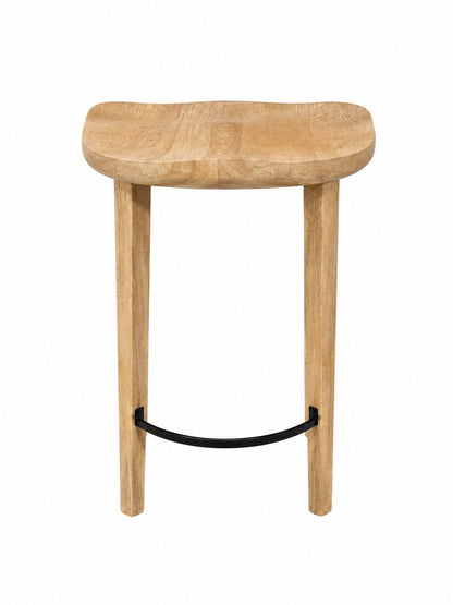 CURVED TEAK BARSTOOL