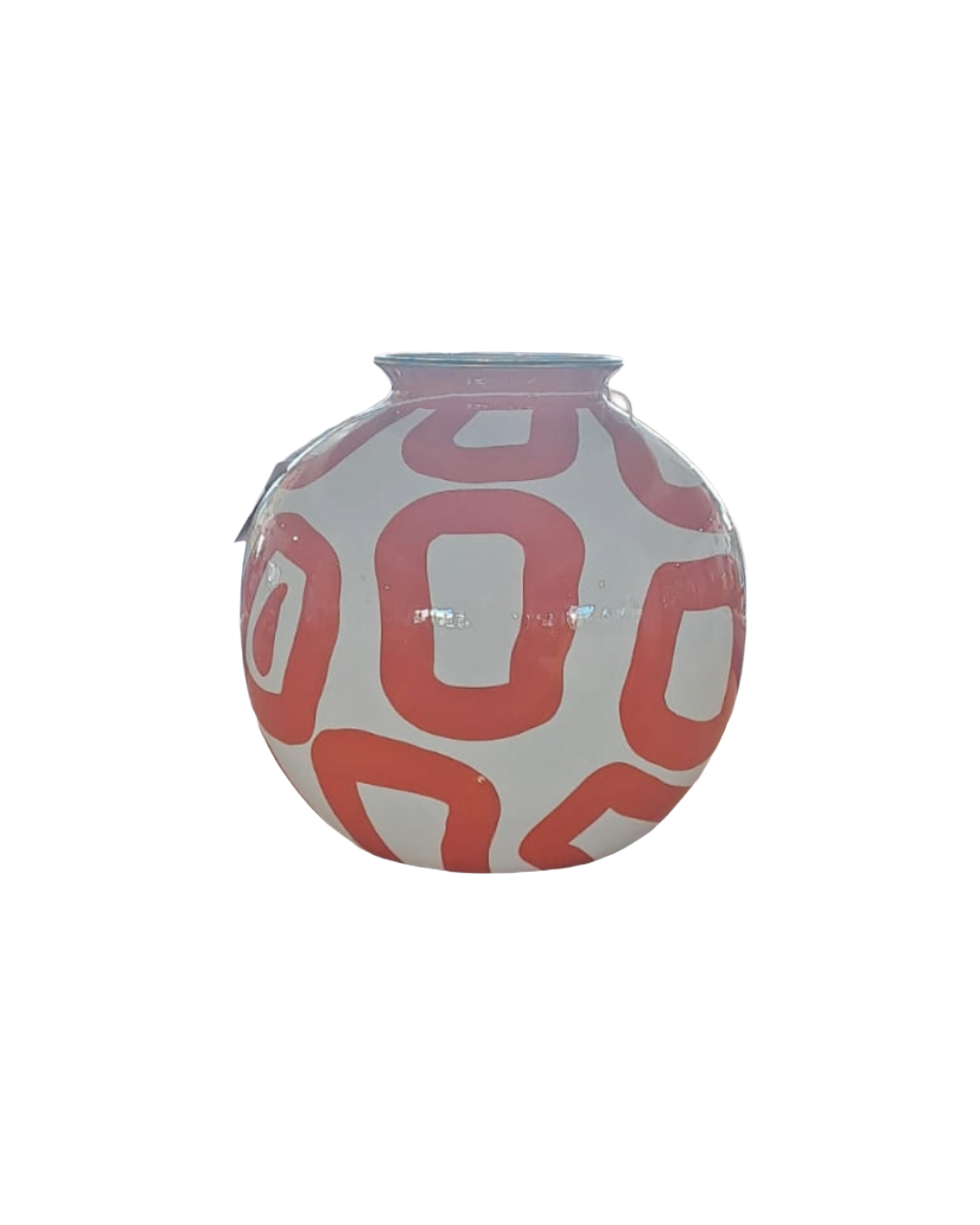 TULUM CERAMIC VASE IN WHITE & ORANGE