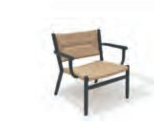 STIPA LOW ARMCHAIR IN CHARBON FRAME AND NATUREL WICKER