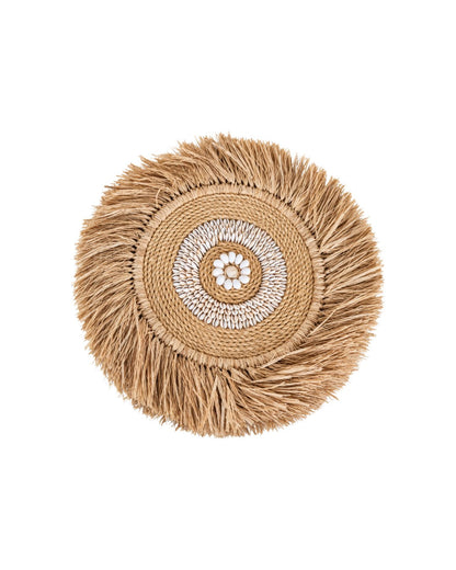 RATTAN WALL DECO WITH SHELLS