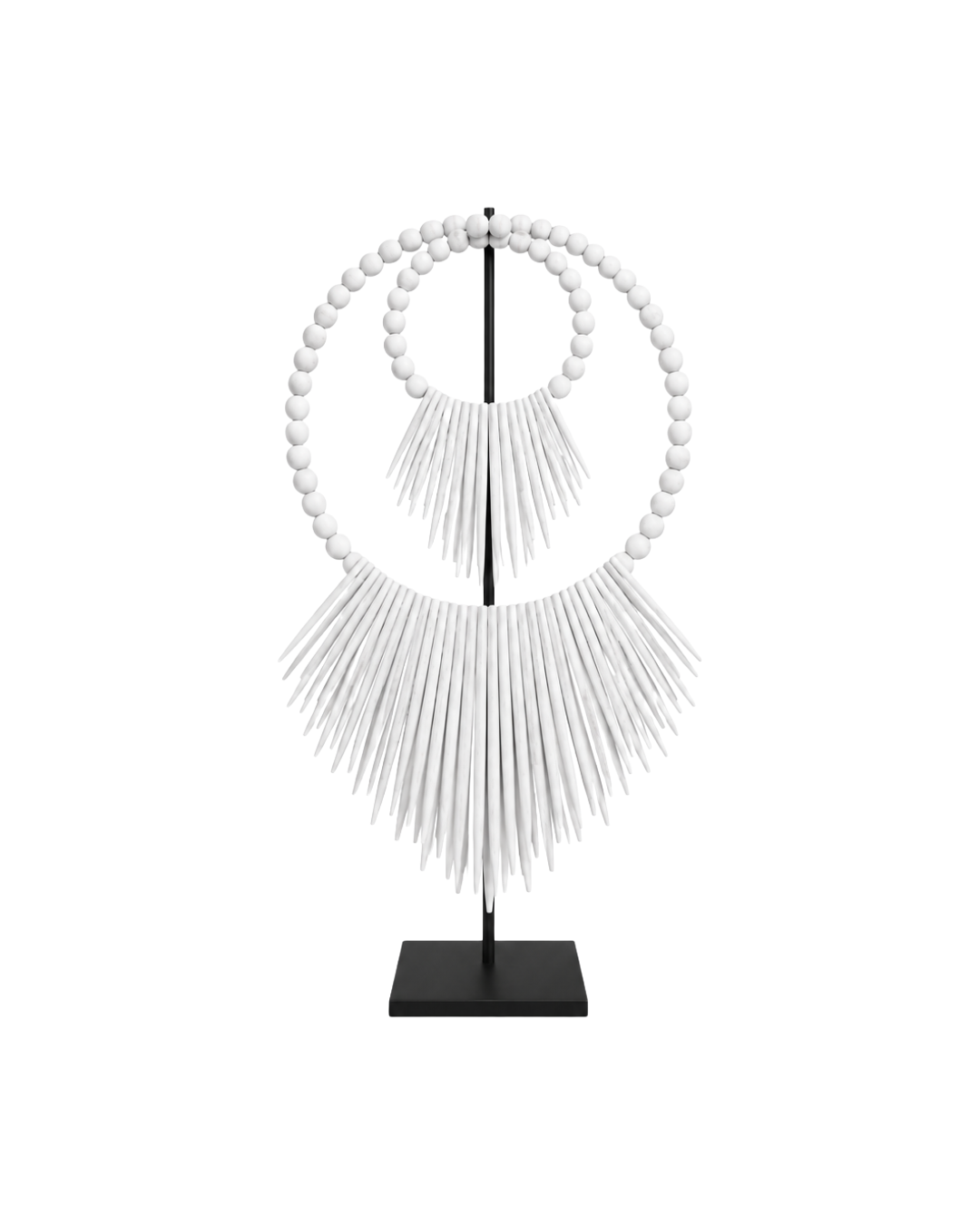 DOUBLE CUTTLE IN WHITE WOOD DECOR STAND