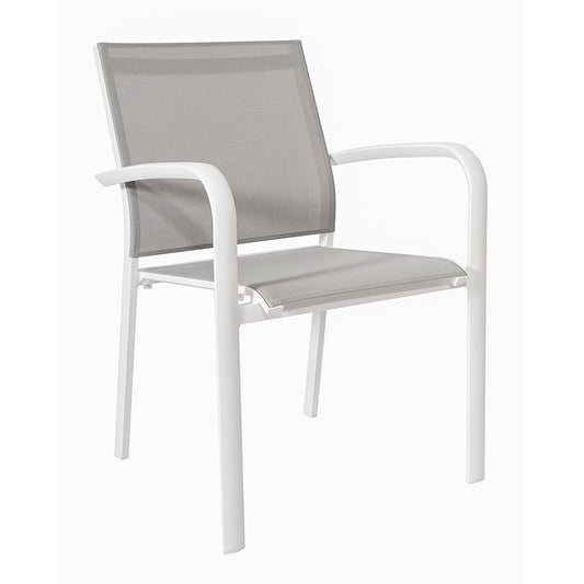MALAGA ARMCHAIR ALU WHITE/LT GREY