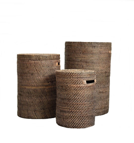 BINA WASTE BIN NATURAL RATTAN S