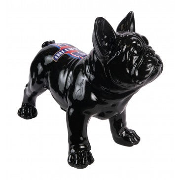 SCULPTURE BOULEDOGUE MARTINI NOIR DEBOUT -DIM 57X46H cm