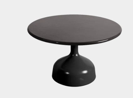GLAZE COFFEE TABLE LARGE IN LAVA GREY & TOP IN BLACK STONE DIA 70CM