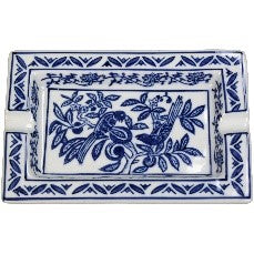 ASHTRAY PORCELAIN BLUE 18x13x2.5cm
