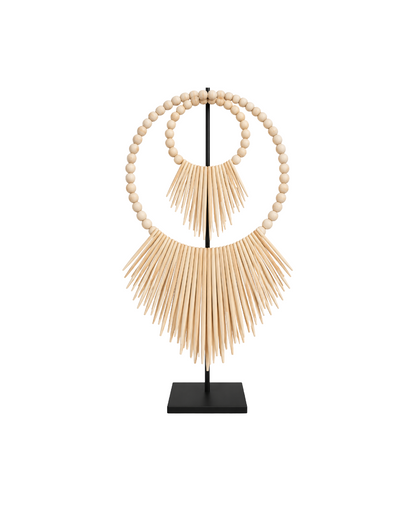 DOUBLE CUTTLE IN NATURAL WOOD DECOR ON STAND