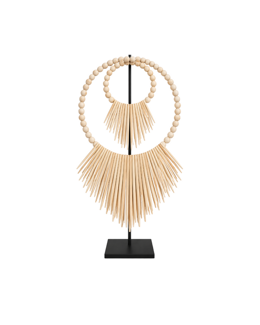 DOUBLE CUTTLE IN NATURAL WOOD DECOR ON STAND