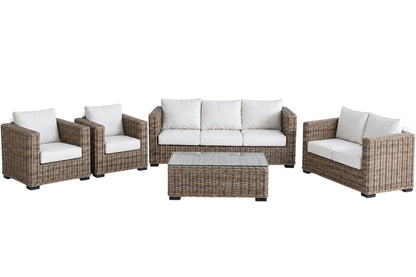 DAPHNE SOFA SET WITH COFFEE TABLE IN KOBOO RATTAN