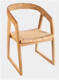 ESFERA CHAIR IN TEAK & SEAT IN NATURAL RATTAN