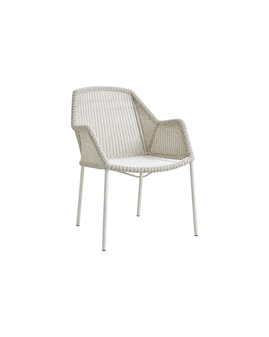 BREEZE ARMCHAIR STACKABLE WHITE GREY