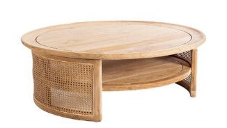 FRIDA COFFEE TABLE IN TEAK NATURAL RATTAN