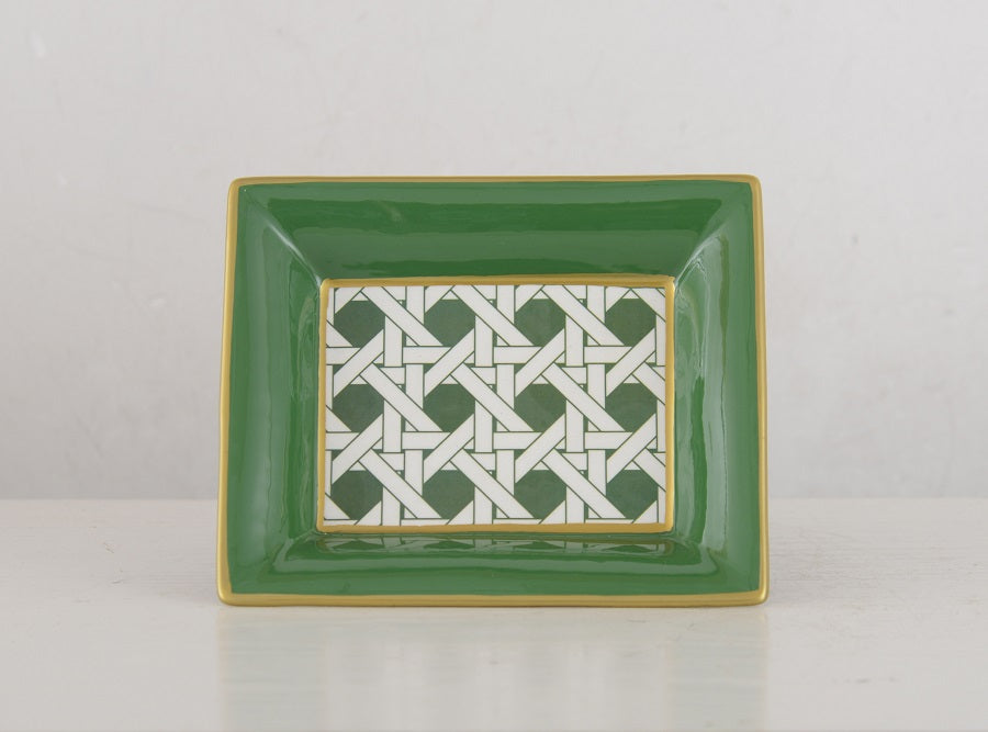 CENDRIERS 'CANE' CERAMIQUE VERT ET BLANC