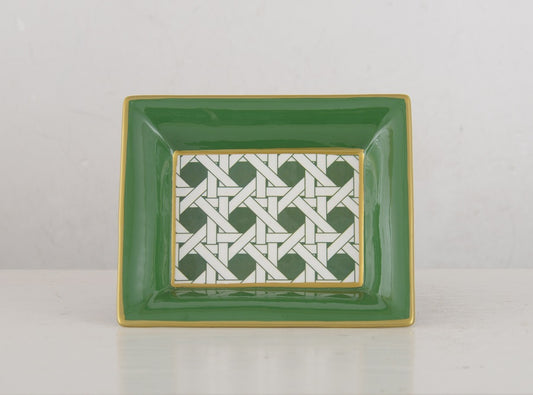 CENDRIERS 'CANE' CERAMIQUE VERT ET BLANC