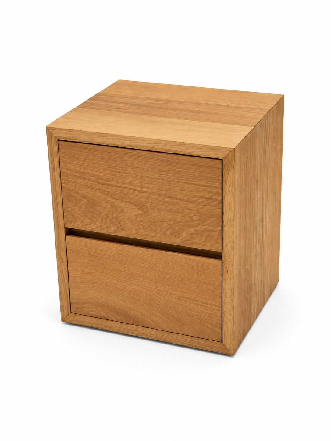 BEDSIDE IN OAK WITH 2 DRAWERS
