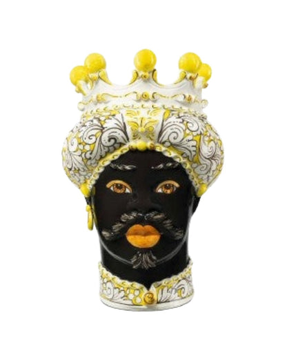 VASE MORO MAN ORNATE YELLOW