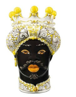 VASE MORO MAN ORNATE YELLOW H41