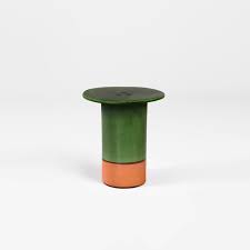 BOLET STOOL GREEN CERAMIC