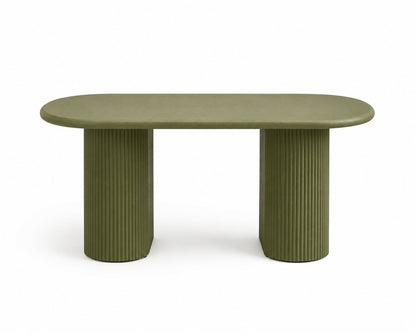 SOLONA DINING TABLE IN OLIVE GREEN