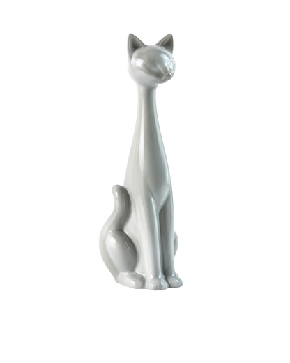 WHITE CAT SCULPTURE - TALL