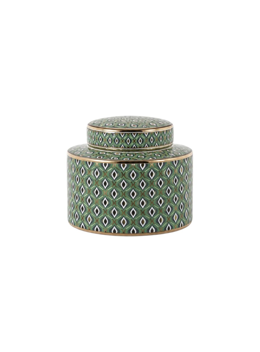 POT CERAMIQUE DOHA EN VERT ET OR