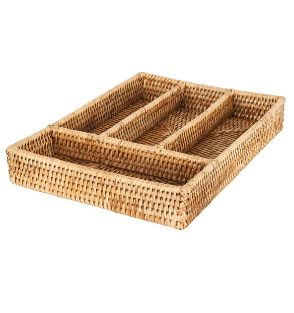 CUTLERY BASKET NATURAL RATTAN