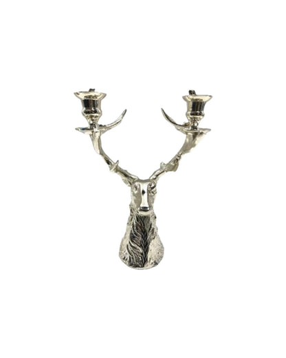 DEER HEAD NICKEL CANDLESTICK