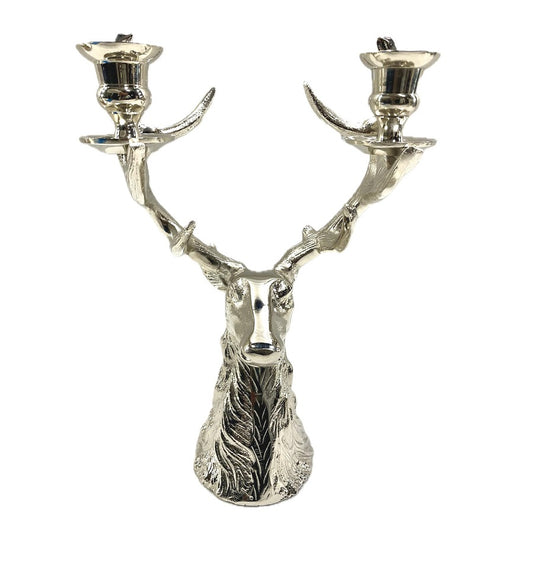 DEER HEAD NICKEL CANDLESTICK