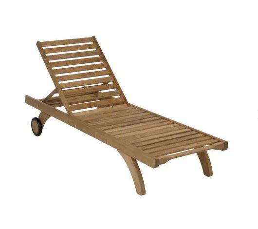 TEAK SUN LOUNGER - 205 X 60 X 30CMH