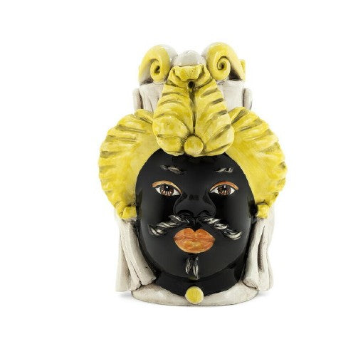 VASE MORO MAN SMALL H19x9 IN YELLOW