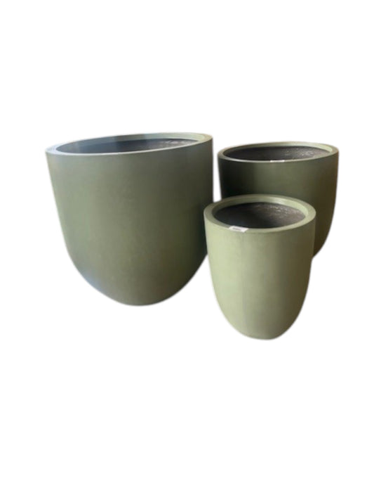 BULLET PLANTERS IN OLIVE GREEN-S
