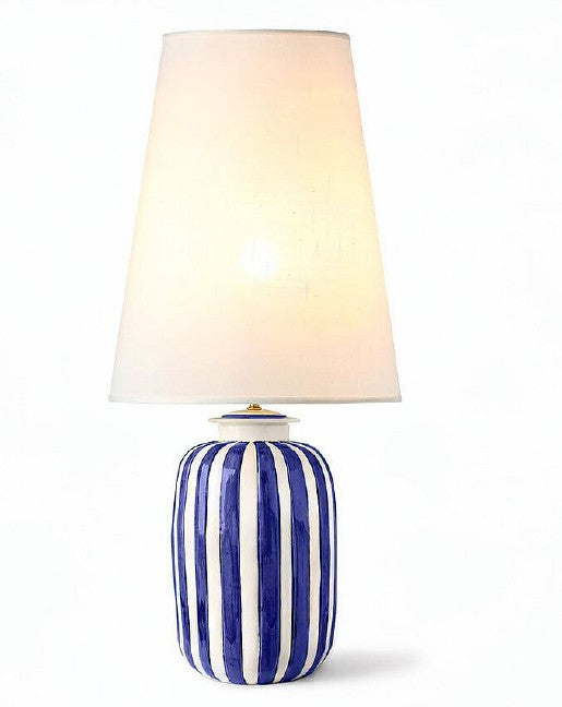 TABLE LAMP VRIDE MD IN BLUE /WHITE-DIM:D40xH50cm