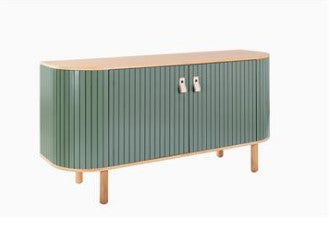 MANTA CABINET IN OAK VENEER PAINTED DOORS WITH