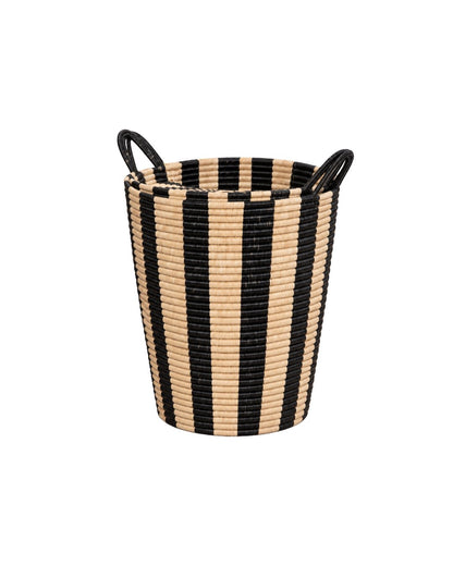 STRIPED RATTAN BASKET