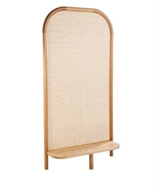 TAVOLA STAND IN OAK&NATURAL RATTAN TABLET BOTTOM