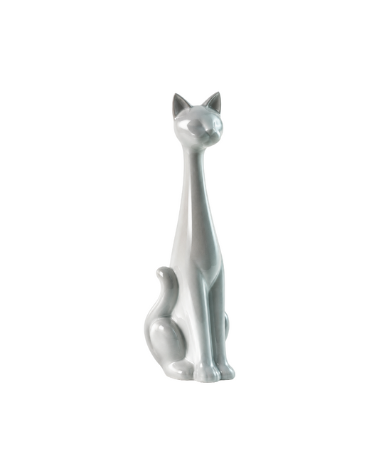 WHITE CAT SCULPTURE - MEDIUM