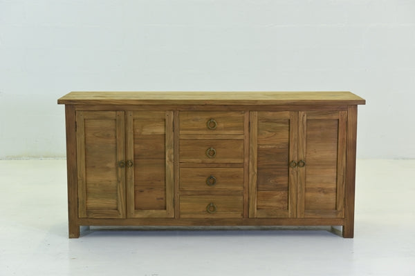 RECINA CABINET WITH 4 DOORS & DRAWERS IN RECYCLED TEAK