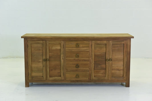 RECINA CABINET WITH 4 DOORS & DRAWERS IN RECYCLED TEAK