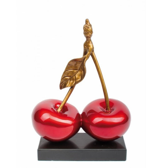 DOUBLE CERISE SUR SOCLE NOIRE
