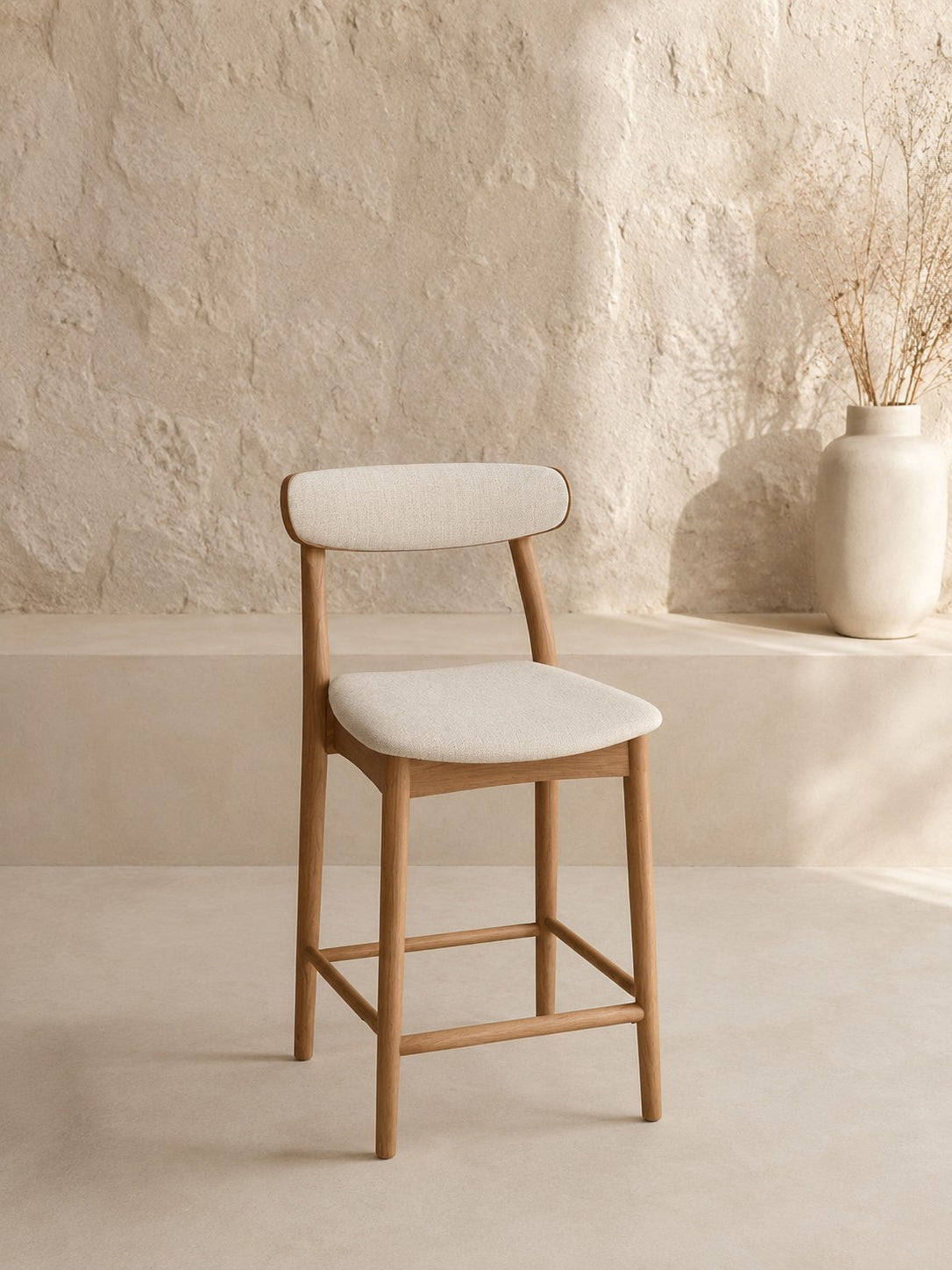 ABBEY BAR STOOL IN TAUPE ASH WOOD