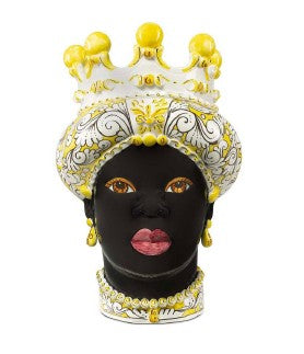 VASE MORO LADY ORNATE YELLOW H41