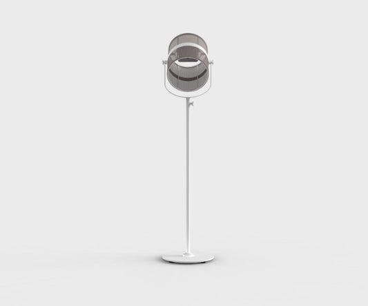 LA LAMPE PARIS ALU WHITE LT TAUPE SHADE