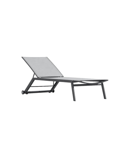 HYDRA ALUMINIUM SUNBED IN MATTE CHARCOAL & LIGHT GREY TEXTILENE